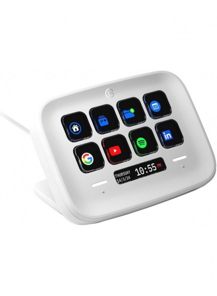 Elgato Stream Deck Neo, 8x Customizable LCD Keys, 2x Touch Points Sensors, USB-C 2.0 Braided Cable, 90cm Cable Length, Wide Application of Use, White | 10GBJ9901 Elgato Stream Deck Neo, 8x Customizable LCD Keys, 2x Touch Points Sensors, USB-C 2.0 Braided Cable, 90cm Cable Length, Wide Application of Use, White | 10GBJ9901