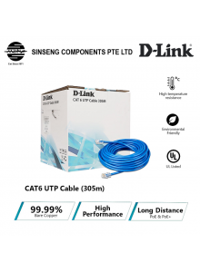 Cat6A Cable 305m UTP Dlink 24AWG Light Blue