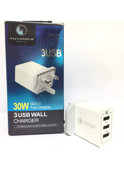 TUTTONICA C404 3 USB WALL CHARGER QC3.0