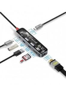 Promate TransHub-Lite 7-In 1 Transparent...