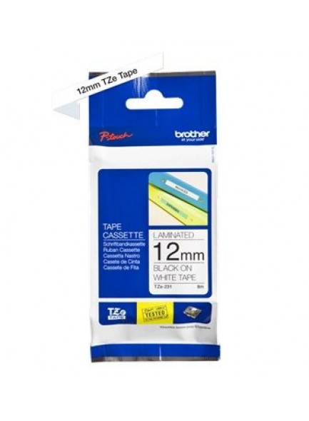 Brother tape 12mm black on white tz-231 Brother tape 12mm black on white tz-231