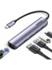 UGREEN USB-C to 2*USB 3.0+HDMI+RJ45 Ethernet Adapter+PD (5 in 1) 10919
