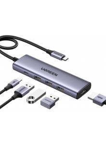 UGREEN USB-C To HDMI+3*USB 3.0 A+PD Powe...