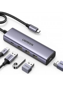 UGREEN USB-C To HDMI+3*USB 3.0 A+PD Powe...