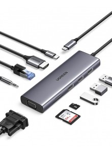 USB-C To 3*USB 3.0 A+HDMI+VGA+RJ45 Gigab...