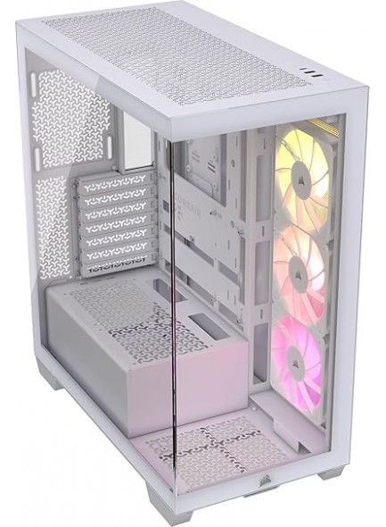 CORSAIR 3500X ARGB Mid-Tower ATX PC Case – Panoramic Tempered Glass – Reverse Connection Motherboard Compatible – 3X CORSAIR RS120 ARGB Fans Included – White | CC-9011279-WW CORSAIR 3500X ARGB Mid-Tower ATX PC Case – Panoramic Tempered Glass – Reverse Connection Motherboard Compatible – 3X CORSAIR RS120 ARGB Fans Included – White | CC-9011279-WW