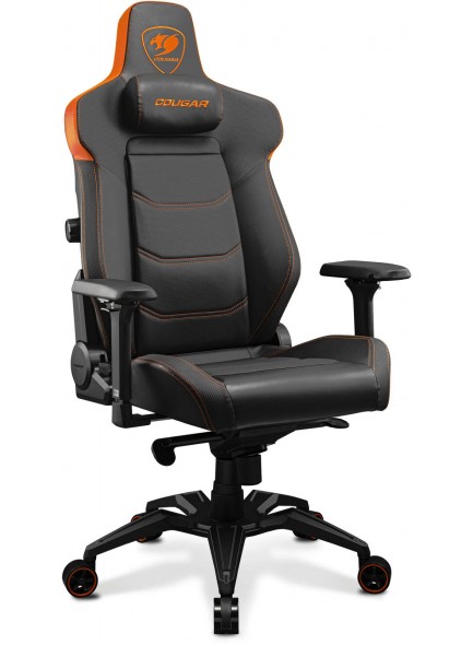 COUGAR ARMOR EVO 4-way Lumbar Support Gaming Chair, Breathable Premium PVC Leather, Full Steel Frame, 4D Adjustable Armrest, Class 4 Gas Lift Cylinder, Extra-Size Wheels, Black-Orange | 3MEVOORB.0001 COUGAR ARMOR EVO 4-way Lumbar Support Gaming Chair, Breathable Premium PVC Leather, Full Steel Frame, 4D Adjustable Armrest, Class 4 Gas Lift Cylinder, Extra-Size Wheels, Black-Orange | 3MEVOORB.0001
