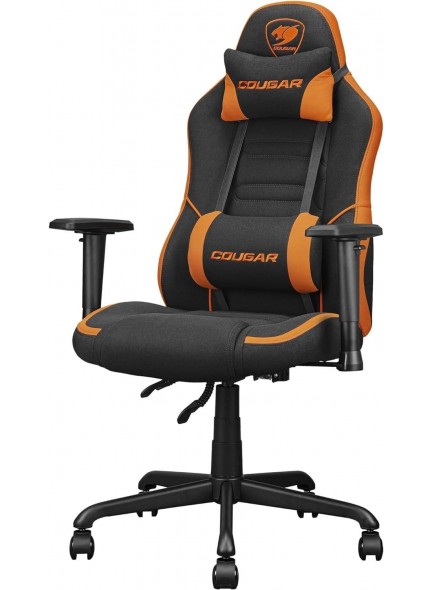 COUGAR Fusion SF Ergonomic Gaming Chair, Woven Fabric, Metal 5-Star Base, Built-in 3D Lumbar Support, Adjustable Armrest, Class 4 Gas Lift Cylinder, 120 kg, Orange/Black | 3MFSFORB.0001 COUGAR Fusion SF Ergonomic Gaming Chair, Woven Fabric, Metal 5-Star Base, Built-in 3D Lumbar Support, Adjustable Armrest, Class 4 Gas Lift Cylinder, 120 kg, Orange/Black | 3MFSFORB.0001