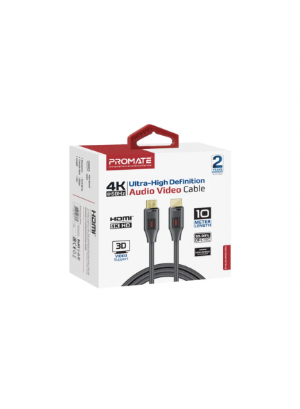 Promate Ultra-High Definition 4K@60Hz HDMI® Audio Video Cable | ProLink4K60-10M