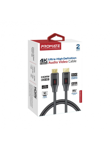 Promate Ultra-High Definition 4K@60Hz HDMI® Audio Video Cable | ProLink4K60-500