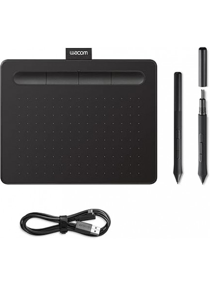 Wacom Intuos Small Black Graphic Tablet for Painting, Sketching and Photo Retouching – Ideal for Work from Home & Remote Learning | CTL-4100K-N